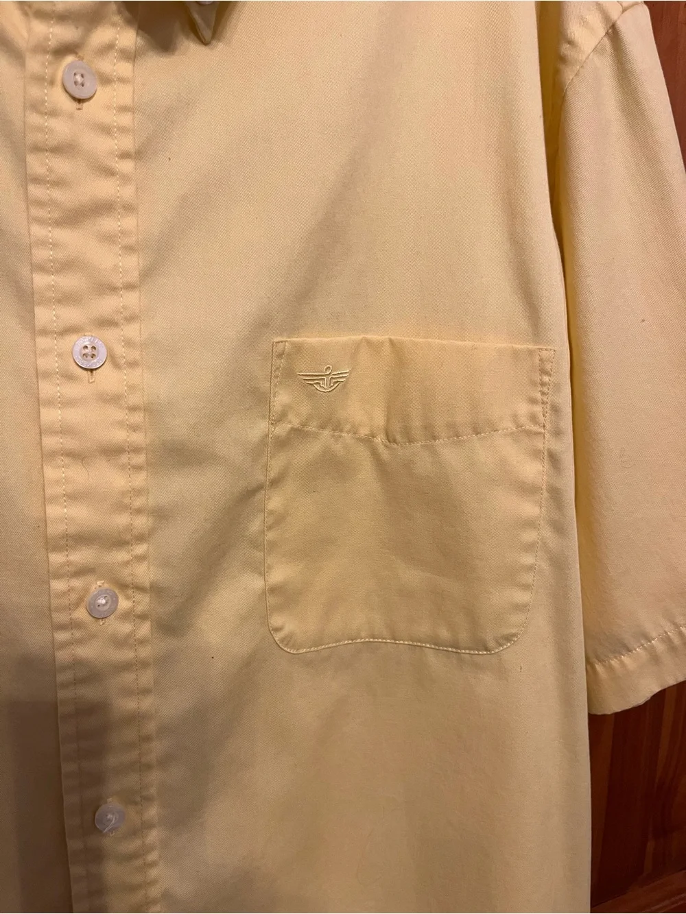 Dockers Stain Defender Short-Sleeve Button-Down Shirt Light Yellow XL